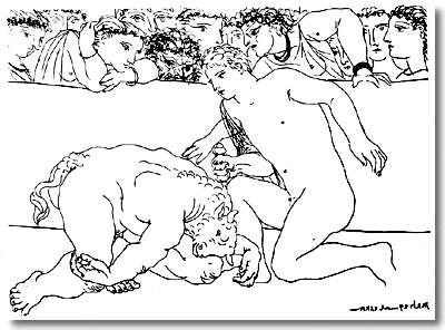 Pablo Picasso Minotaur Is Wounded Minotaure Blesse Expressionism
